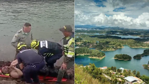 Policía salvó a hombre de morir ahogado, luego de estar nadando en el embalse de Guatapé