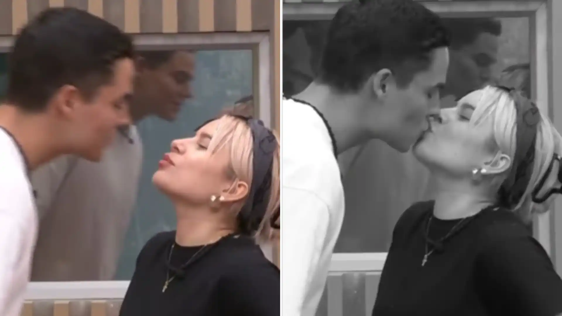 Beso entre Miguel Bueno y Ornella