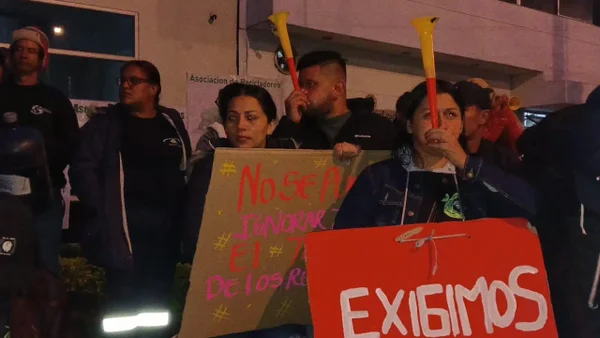 Recicladores protestan al nororiente de Bogotá exigiendo mejores garantías laborales