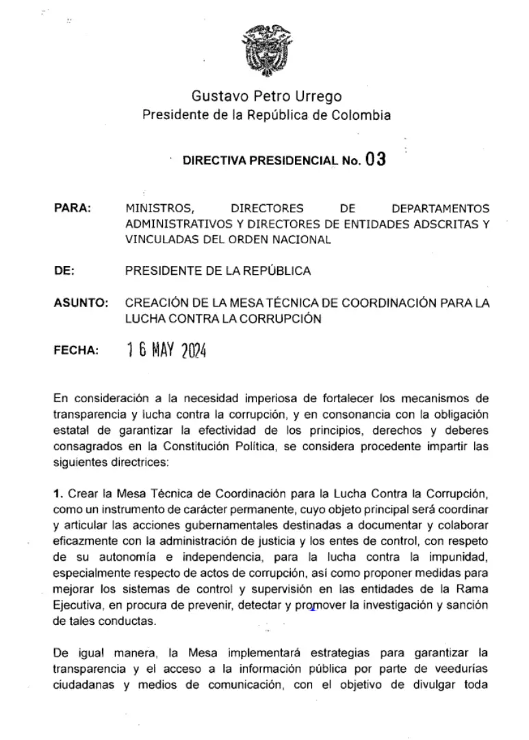 Mesa Técnica de Coordinación para la Lucha Contra la Corrupción