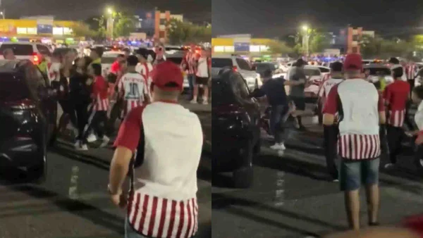 Salvaje pelea entre hinchas del Junior de Barranquilla en el estadio Metropolitano