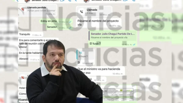 "Jamás he convenido transar ni solicitar direccionar temas": senador Julio Chagüi sobre chats con Sneyder Pinilla