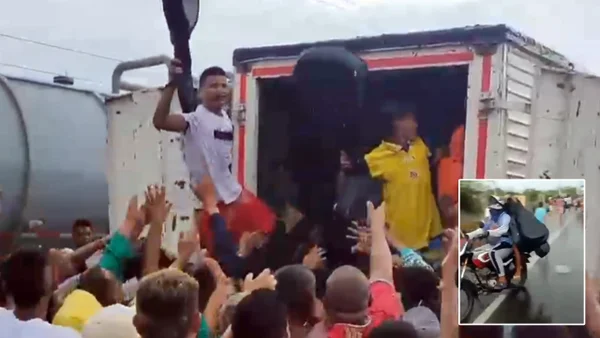 Comunidad de Tasajera saqueó camión cargado de guitarras que se accidentó y todo quedó en video Comunidad de Tasajera saqueó camión cargado de guitarras que se accidentó y todo quedó en video