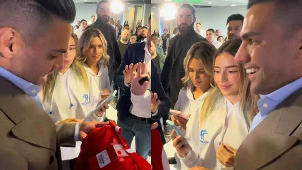 La inesperada reacción de Falcao al recibir la camiseta de Santa Fe: video viral en redes