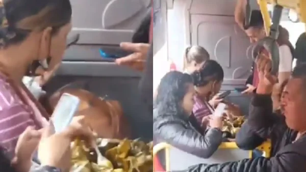 Desayuno en TransMilenio: una mujer fue vista comiéndose un tamal y el video es viral en las redes Desayuno en TransMilenio: una mujer fue vista comiéndose un tamal y el video es viral en las redes