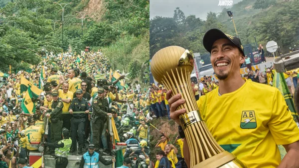 Multitudinaria caravana en Bucaramanga: hinchas celebran la llegada del campeón