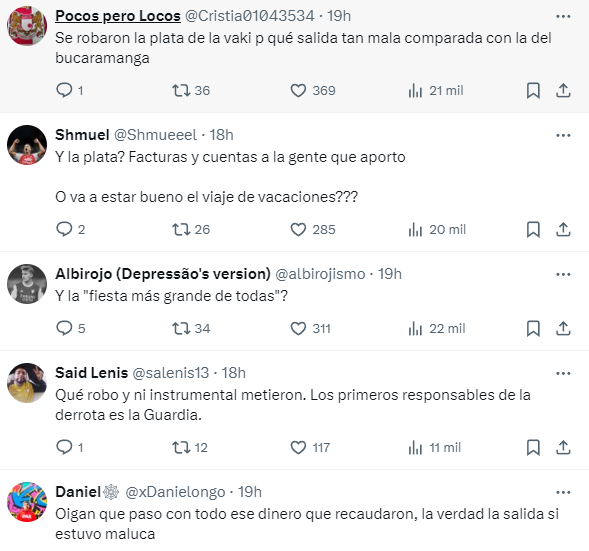 Hinchas de Santa Fe decepcionados.