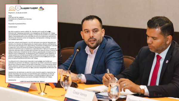 Comité de huelga de Mintrabajo pidió al presidente Petro designar a Edwin Palma como supervisor de las conversaciones