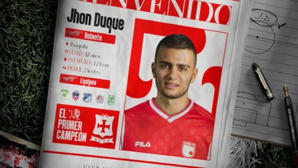 Primeras palabras de Jhon Duque como jugador de Santa Fe: "Estoy ilusionado" Primeras palabras de Jhon Duque como jugador de Santa Fe: "Estoy ilusionado"