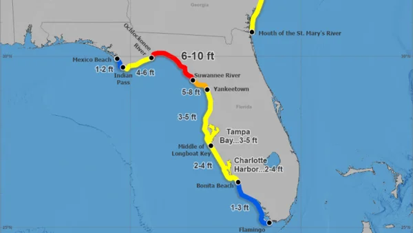 La tormenta Debby podría convertirse en huracán mientras se aproxima a Florida, EE. UU.
