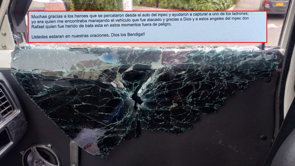 Por un correo, víctima de intento de fleteo en Bogotá agradeció a guardias del Inpec que lo salvaron