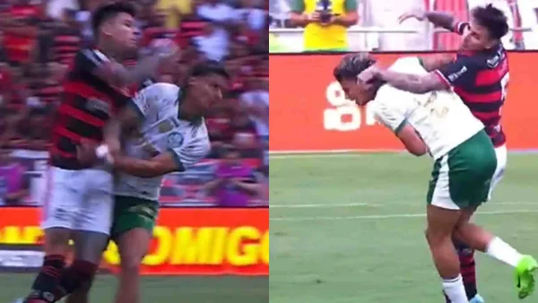 Richard Ríos recibió violenta agresión en la cara en el juego vs. Flamengo: video Richard Ríos recibió violenta agresión en la cara en el juego vs. Flamengo: video
