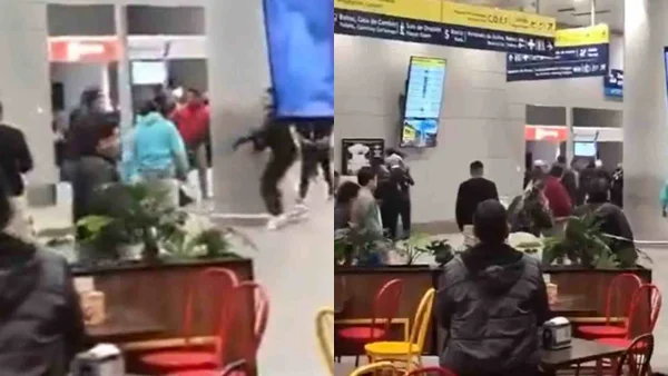 ¡Vergonzoso! Hinchas del Junior protagonizaron fuerte pelea en el aeropuerto de Chile