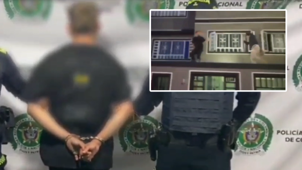 VIDEO | Hombre intentó escapar por el tejado luego de agredir a su pareja en Bogotá