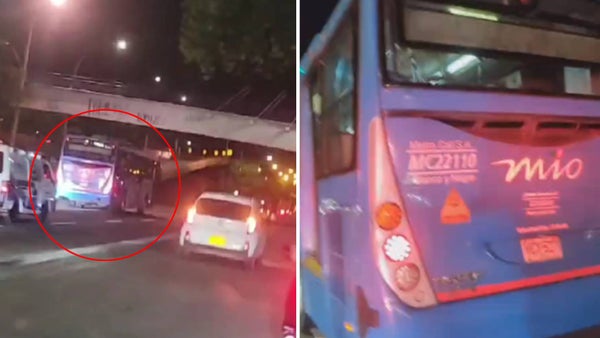 Video: persecución de un bus del MÍO terminó en una balacera en cantón militar de Cali