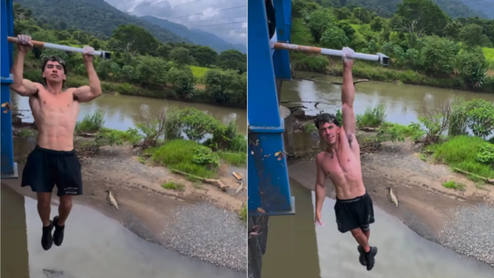 Influencer argentino realizó ejercicio en río con cocodrilos.