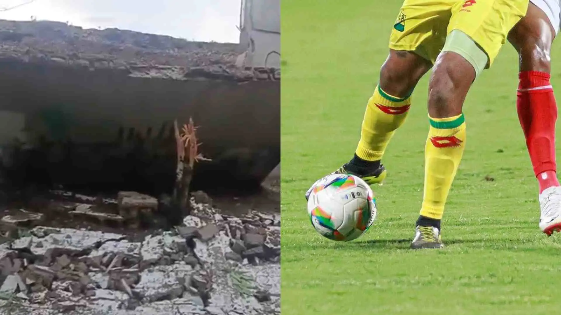 Estadio del fútbol colombiano se cayó tras un fuerte aguacero