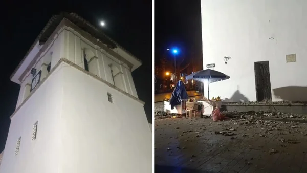 Techo de la Torre del Reloj en Popayán se desprendió y dejó al menos tres lesionados