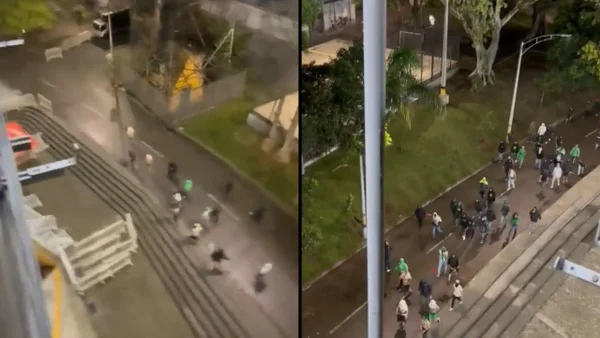VIDEO: enfrentamiento entre hinchas de Nacional y Junior se trasladó a las afueras del Atanasio Girardot