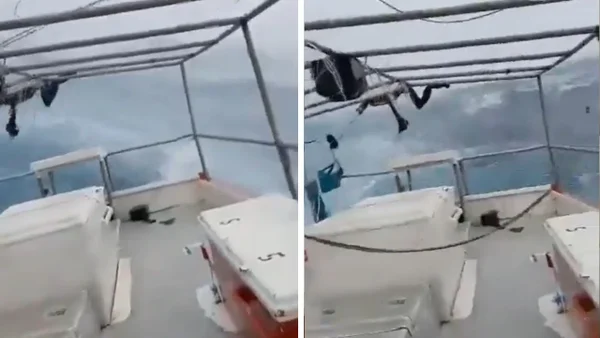 En video | Pescadores grabaron segundo a segundo cómo sobrevivían al huracán Milton en alta mar
