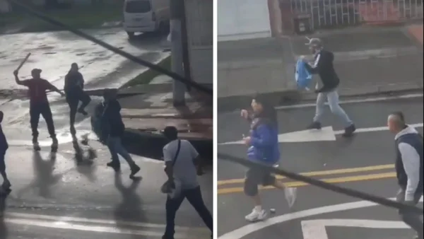 Impactante video dejó ver violenta riña en Puente Aranda: jóvenes se atacaron con palos y cuchillos