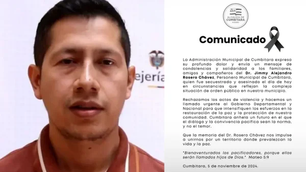 Fue secuestrado y asesinado el personero de Cumbitara, Nariño: esto es lo que se sabe