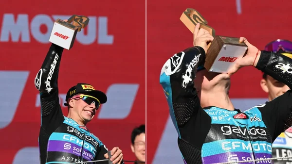 David Alonso cerró la temporada con triunfo histórico en Barcelona y récord en Moto3