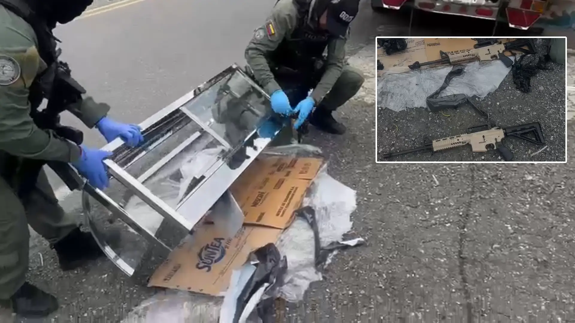 Hallan caleta de fusiles dentro de un calentador de empanadas, en Cauca