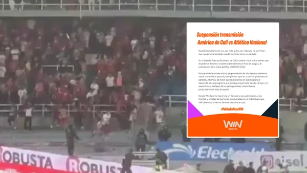 Win Sports denunció daños en sus equipos tras los disturbios en la final de la Copa BetPlay