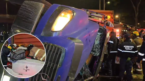 Se habría robado una tractomula, la volcó y estrelló un vehículo particular en la avenida Boyacá Se habría robado una tractomula, la volcó y estrelló un vehículo particular en la avenida Boyacá