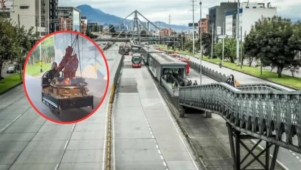 Motociclista transportó un asado prendido en Bogotá el 1 de enero: video viral en las redes sociales