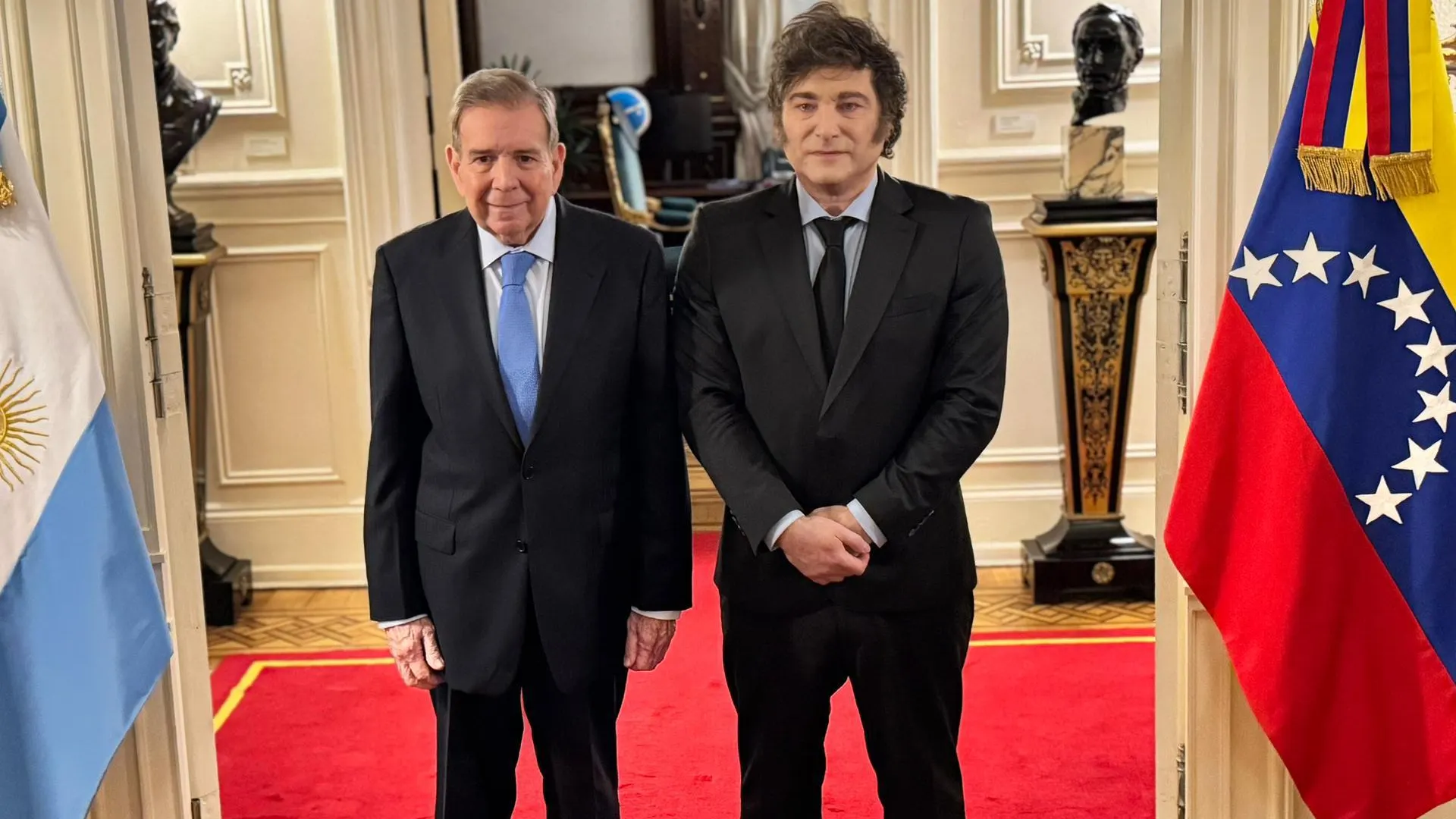 Reunión de Javier Milei y Edmundo González en Argentina