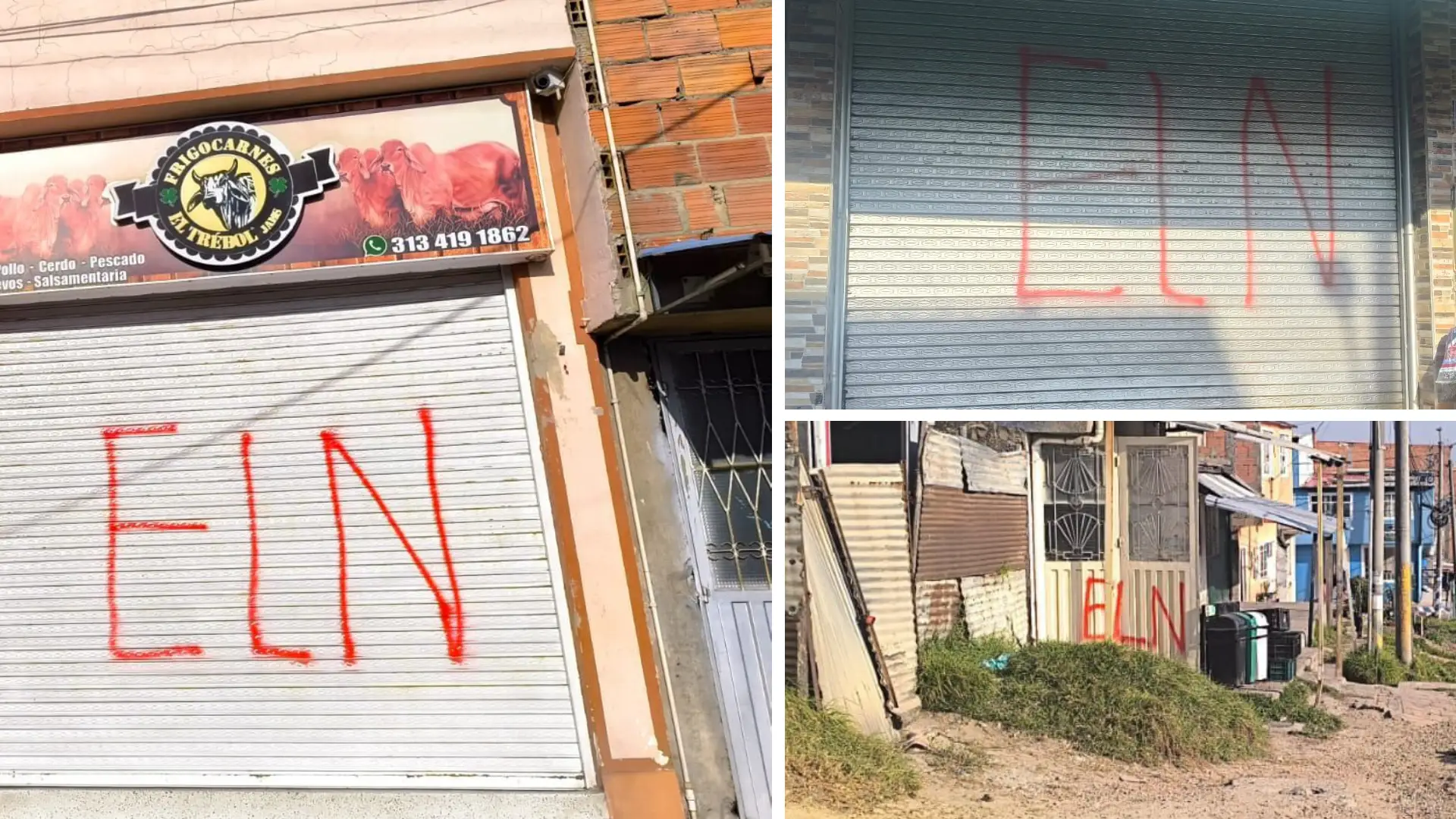 Grafitis del ELN en Bogotá.