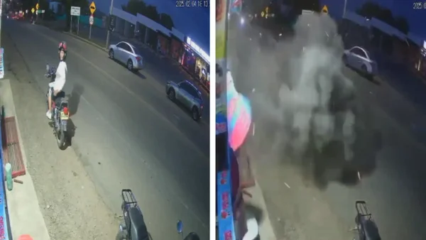 En video: milagrosamente motociclista se salvó de morir por granada de secuestradores en Cúcuta