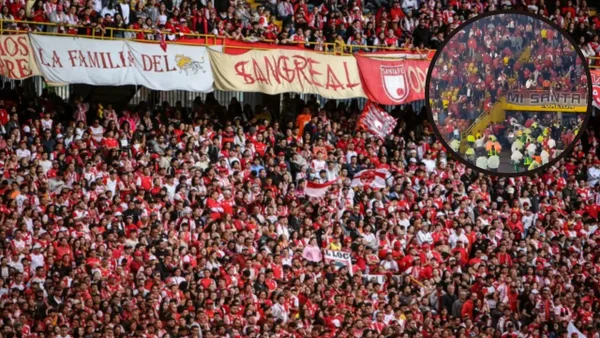 Hinchas de Santa Fe descubrieron 'infiltrados' de Nacional y los sacaron corriendo de El Campín: video