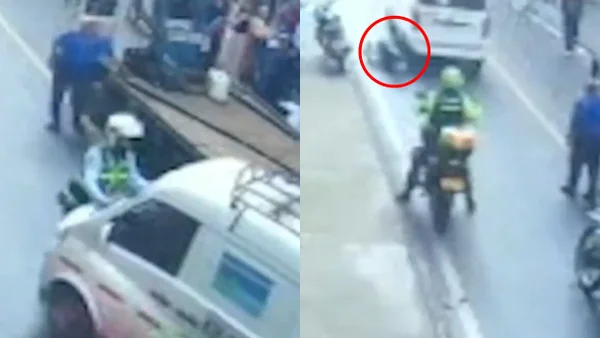 VIDEO | Conductor de microvan atropelló a un agente de tránsito en Cali en medio de un control vial