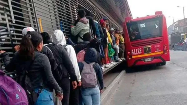Insólito: colados de Transmilenio hacen fila en las puertas tranquilamente