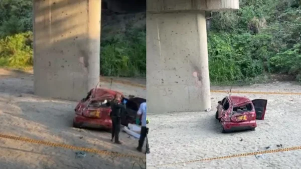 Trágico accidente: carro cayó de un puente dejando un muerto y varios heridos