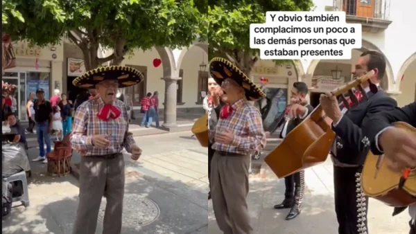 Adulto mayor viajó a México para cumplir el sueño de cantar con mariachis antes de morir: video