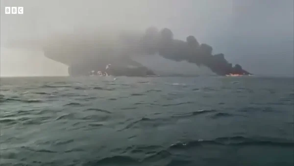 Emergencia en Inglaterra: barco petrolero y buque de carga colisionaron en el Mar del Norte