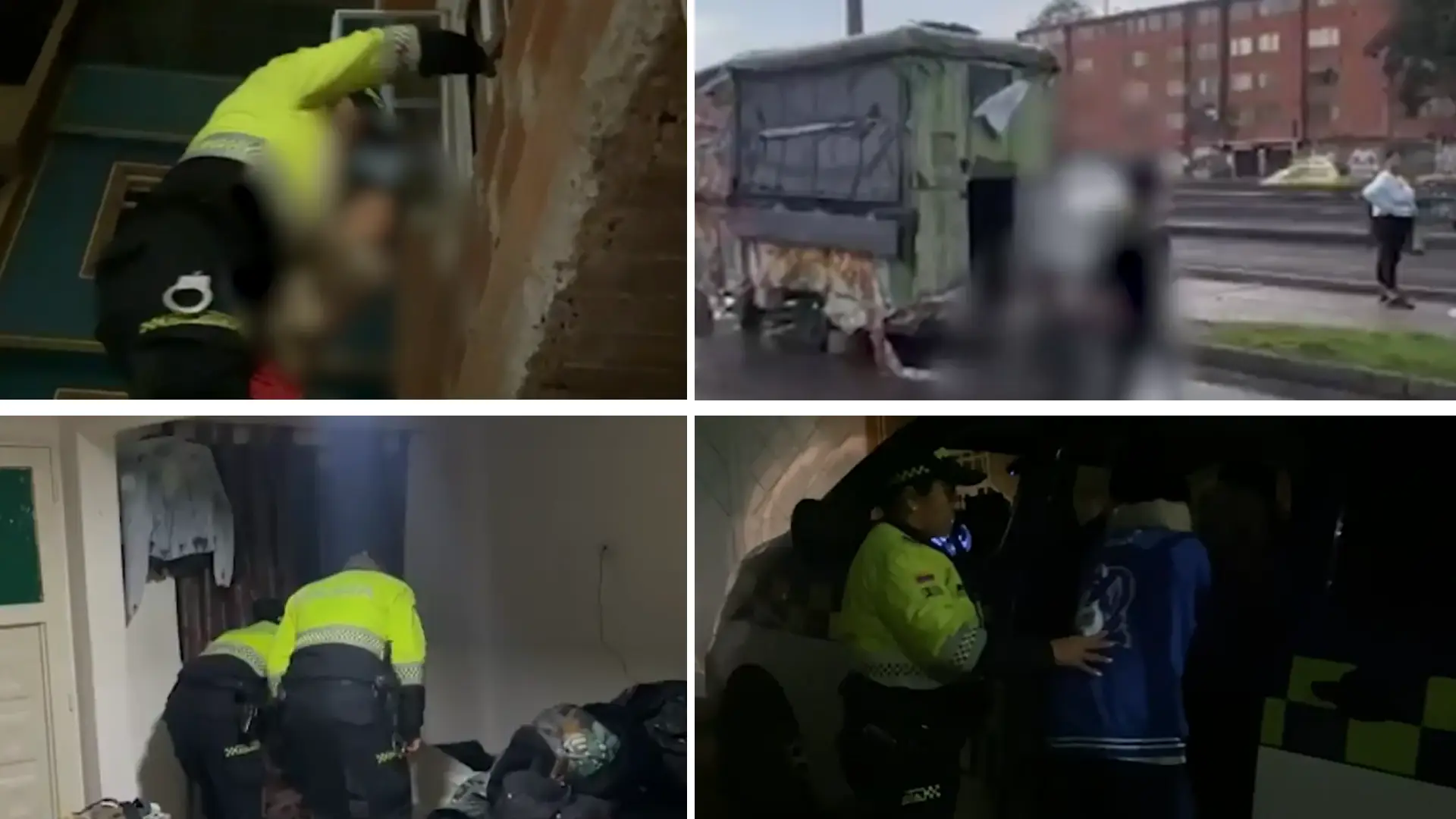 Menores rescatados en Bogotá.