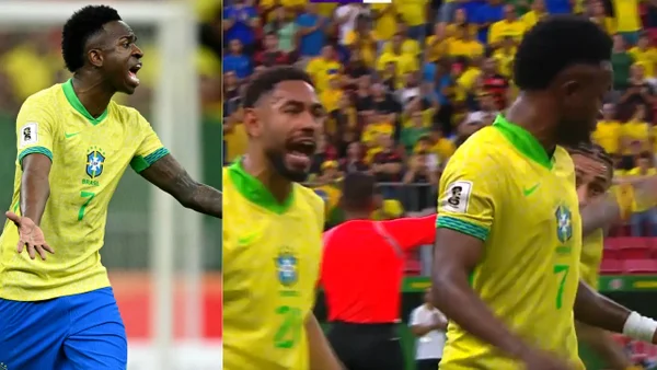 Vinícius Júnior tuvo encontrón con compañeros de Brasil en pleno duelo con Colombia