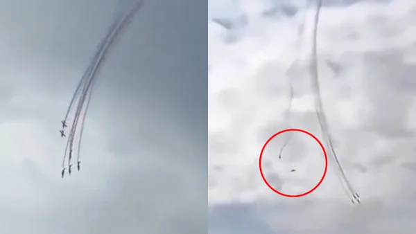 VIDEO | Momento exacto en el que dos aviones chocan el aire durante exhibición en Francia