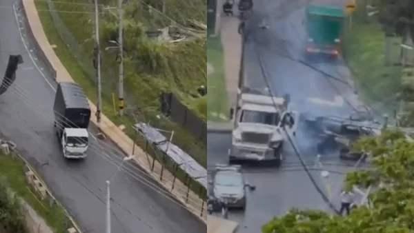 VIDEO | Furgón se habría quedado sin frenos y arrasó con todo a su paso en Sabaneta