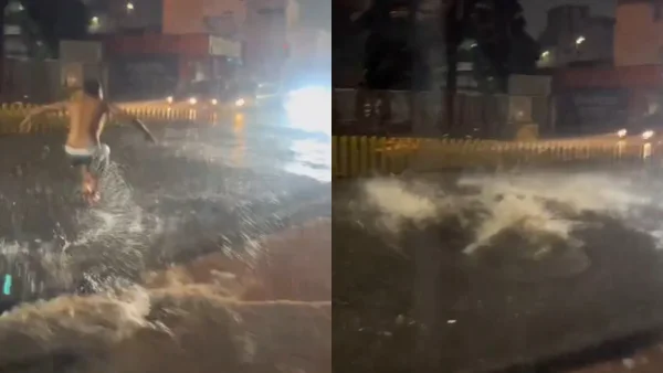 Joven nadó en medio de inundaciones de Transmilenio: el video se hizo viral