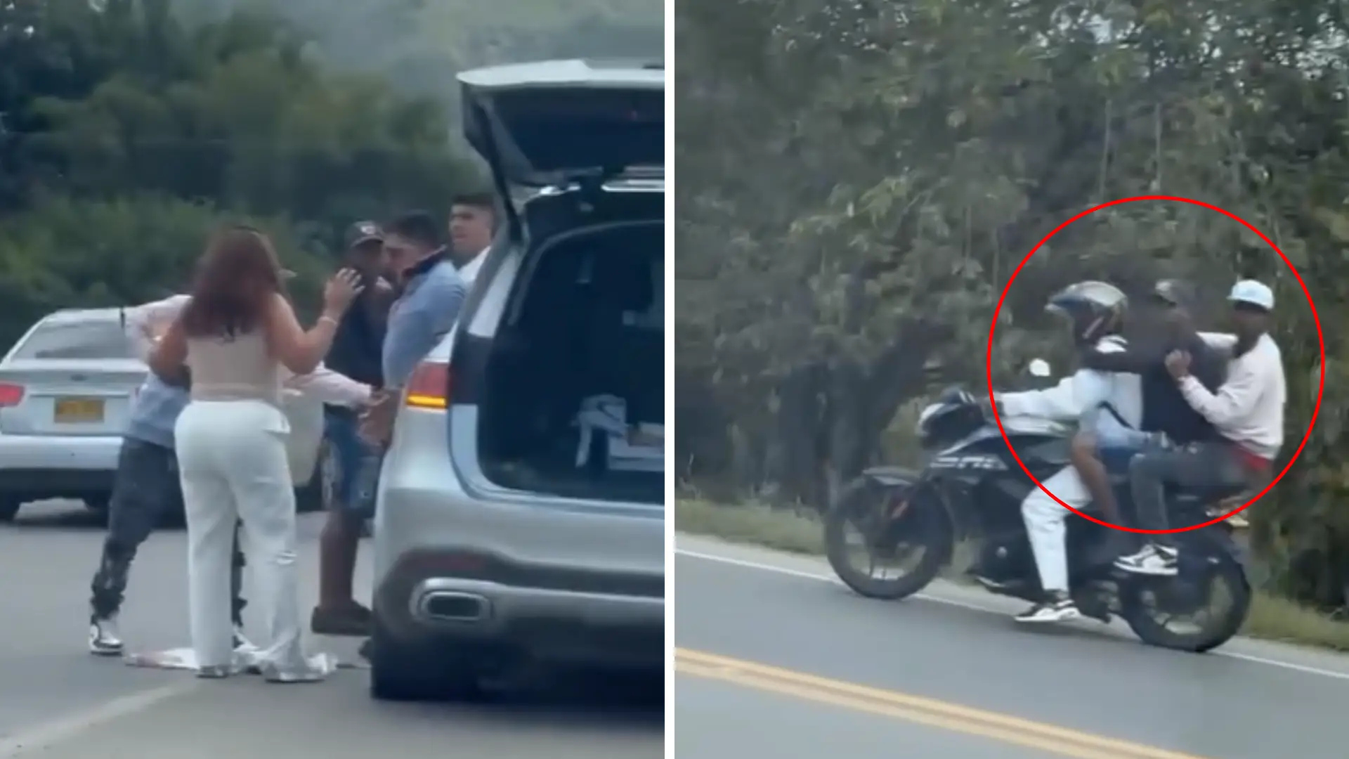 Video del momento exacto de violento atraco a una familia en un vehículo, en las vías de Cauca