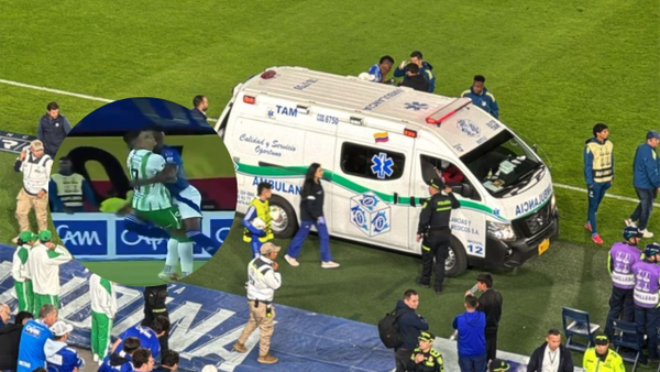 Ingresó ambulancia al estadio El Campín: ¡Duro choque entre Camilo Cándido y Helibelton Palacios!