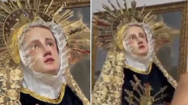 VIDEO | ¿Un milagro? La Virgen Dolorosa en Ocaña derramó lágrimas durante el Viernes Santo