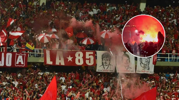 Video: Hinchas del América encendieron Buenos Aires con un banderazo impresionante