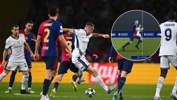 Polémica en Champions por el gol que le anularon al Inter contra el Barcelona: video